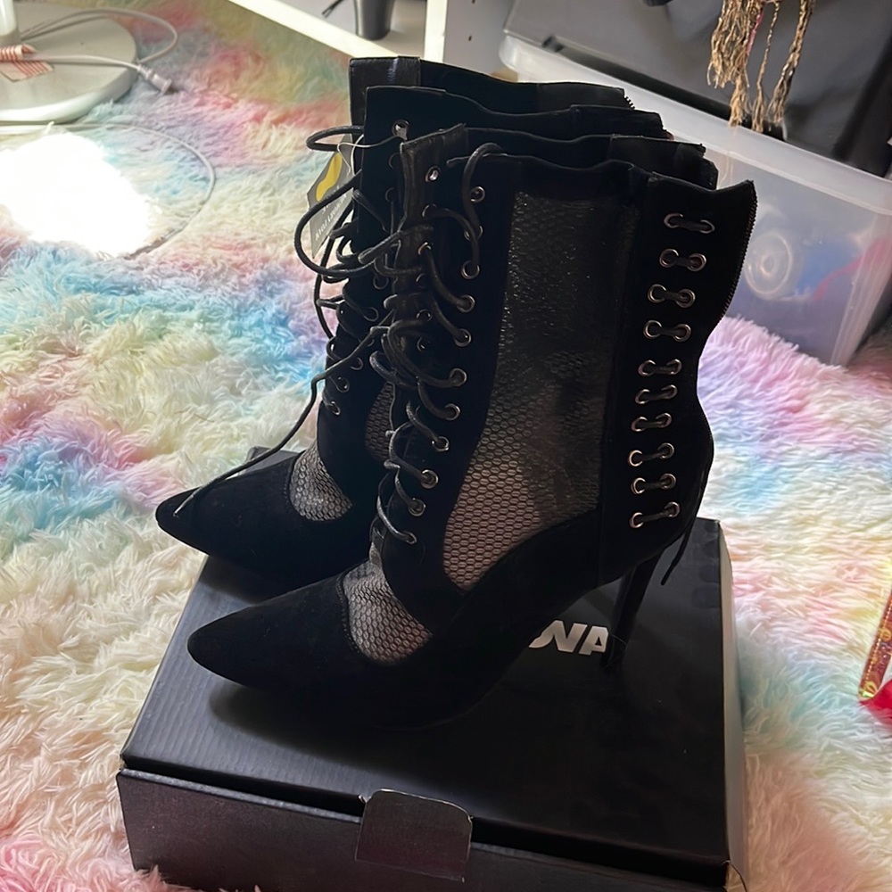 Brand new mesh see through heels.